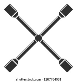 Cross wheel key icon. Simple illustration of cross wheel key vector icon for web design isolated on white background