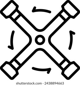 Icono de llave transversal. Icono de llave cruzada
