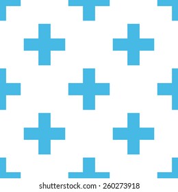Cross white and blue seamless pattern for web design. Vector symbol