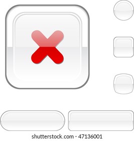 Cross white buttons. Vector illustration.