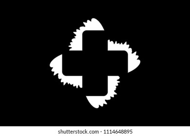 cross white color with black background