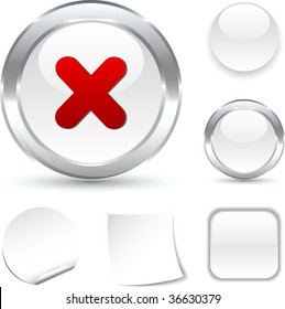 Cross white icon. Vector illustration.