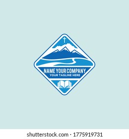 cross wing mountain emblem logo