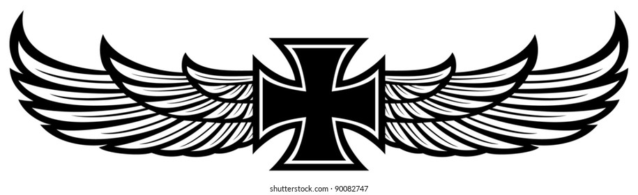 cross and wings