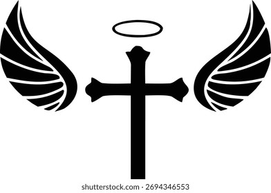 
Una cruz con alas y halo