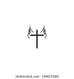cross wings logo concept with elegant style