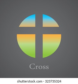 cross within a circle. abstract symbol of the Christian faith