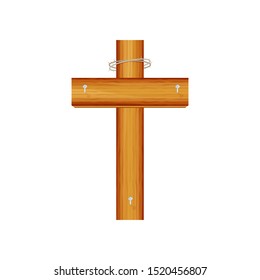Cross wood vector design on white background,Happy Halloween cross icon design.