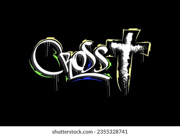 CROSS word lettering custom christian t shirt design