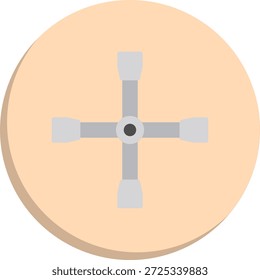 Icono de estilo de círculo plano de llave cruzada