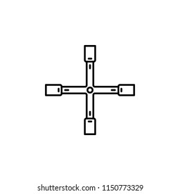cross wrench icon. Element of motor sport icon for mobile concept and web apps. Thin line cross wrench icon can be used for web and mobile