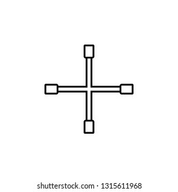 cross wrench icon. Element of motor sport for mobile concept and web apps icon. Thin line icon for website design and development