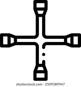 ícone de chave cruzada. Design De Estilo Linear Fino Isolado Em Plano De Fundo Branco