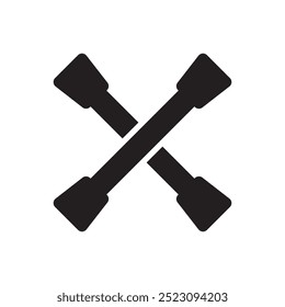 Cross wrench spanner silhouette vector illustration, isolated on white background. 