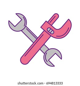cross wrench tools isolated icon