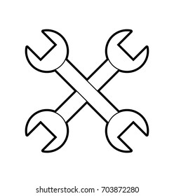 cross wrench tools isolated icon