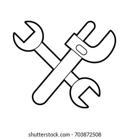 cross wrench tools isolated icon
