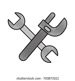 cross wrench tools isolated icon