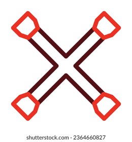 Cross Wrench Vector Thick Line Two Color Icons For Personal And Commercial Use.

