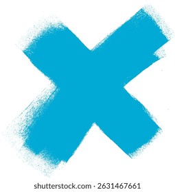 Cross X Grunge Roller Brush Vector Set 