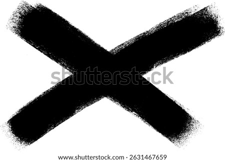 Cross X Grunge Roller Brush Vector Set 