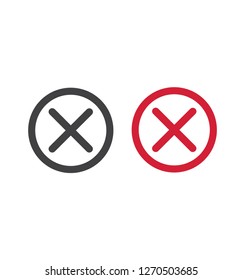 Cross X Icon Check Mark Isolated Stock Vector (Royalty Free) 1270503685 ...