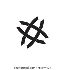 cross x lines overlapping style logo vector