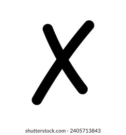 cruzar x marca el vector de icono de glifo. signo de marca x cruzada. ilustración de símbolo aislado