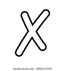 cross x mark line icon vector. cross x mark sign. isolated contour symbol black illustration