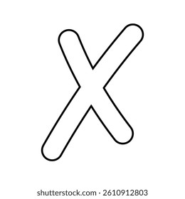 cross x mark line icon vector. cross x mark sign. isolated contour symbol black illustration