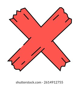 cross x mark line icon vector. cross x mark sign. isolated symbol illustration
