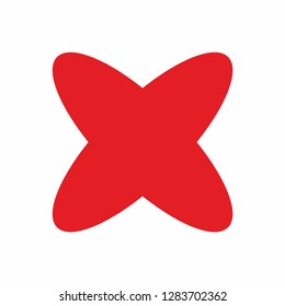 Cross x red. Vector
