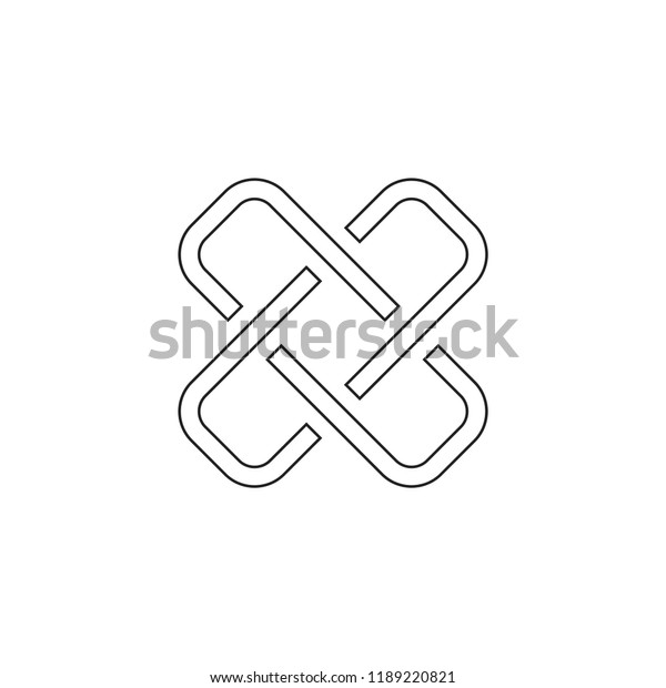 Cross X Thin Lines Overlapping Design Stock Vector (royalty Free 