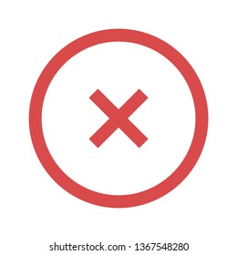 Cross x vector icon. Negative response, wrong symbol.