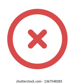 Cross x vector icon. Negative response, wrong symbol.