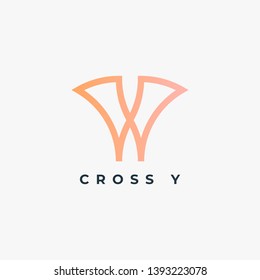 Cross "Y" logo. logo icon created in creative way. fully vector and royalty free.