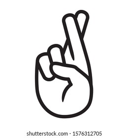 Drawing crossed fingers Good luck hand gesture Stock Vector by Kluva  88358008