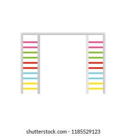 Crossbar. Horizontal bar. Crossbar in the form of an arc. Vector illustration. EPS 10.