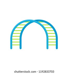 Crossbar. Horizontal bar. Crossbar in the form of an arc. Vector illustration. EPS 10.