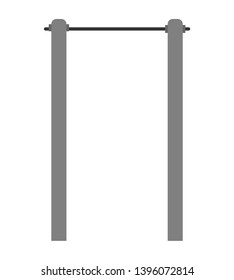 Crossbar for pull-up isolated. Horizontal bar. Vector illustration