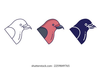 Crossbill bird icon vector illustration