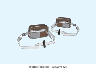 A crossbody bag is a bag with a long strap worn diagonally across the body, with the bag hanging at hip height on the opposite side.