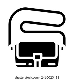 crossbody bag streetwear cloth fashion glyph icon vector. crossbody bag streetwear cloth fashion sign. isolated symbol illustration