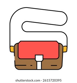 crossbody bag streetwear cloth fashion line icon vector. crossbody bag streetwear cloth fashion sign. isolated symbol illustration