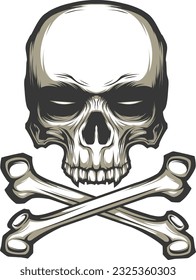 Crossbone skull design vector illustration