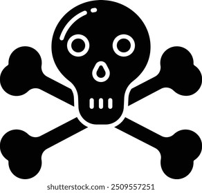 Crossbone solid glyph vector illustration