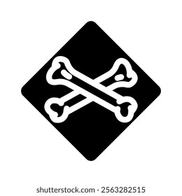 crossbones bleach glyph icon vector. crossbones bleach sign. isolated symbol illustration