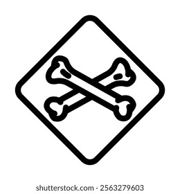 crossbones bleach line icon vector. crossbones bleach sign. isolated contour symbol black illustration