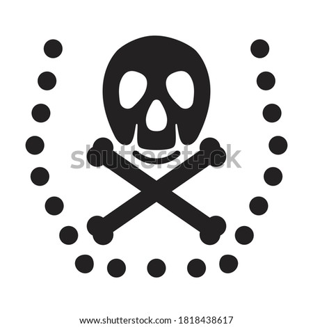 Crossbones / crossed bone or death skull flat vector icon for apps or website