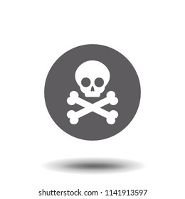 Crossbones / death skull, danger or poison flat icon for apps and websites